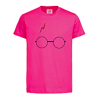 Розовая детская футболка Гарри Поттер очки (12-3-14-рожевий)