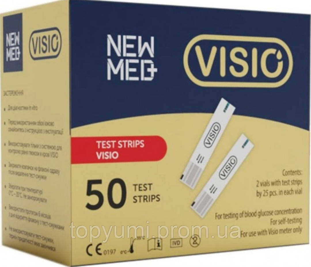 Тест-смужки Visio (NewMed). 50 шт. Термін 03.2025