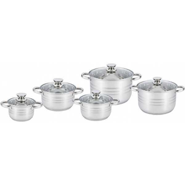 Набір каструль UNIQUE UN-5034 10 предметів (2,1л, 2,9 л, 3,9 л, 5,1 л, 6,5 л), фото 1