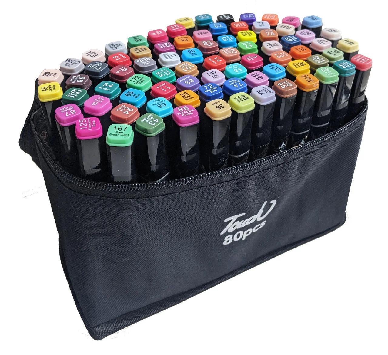 Художественные маркеры для скетчинга для рисования на бумаге 80 штук Sketch Marker Touch Raven, фото 1