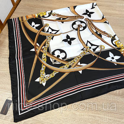 Хустка Louis Vuitton шовкова з ручною підшивкою, фото 3