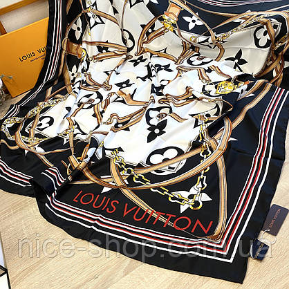 Хустка Louis Vuitton шовкова з ручною підшивкою, фото 5