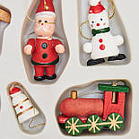 Набір ялинкових іграшок - дерев'яні фігурки, 15 шт, 18x14 см, різнокольоровий, дерево (060214), фото 4