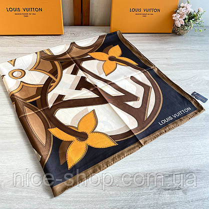 Хустка Louis Vuitton шовкова з ручною підшивкою, фото 4
