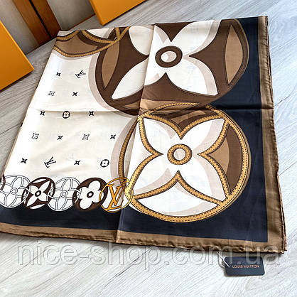 Хустка Louis Vuitton шовкова з ручною підшивкою, фото 5