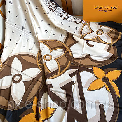 Хустка Louis Vuitton шовкова з ручною підшивкою, фото 6