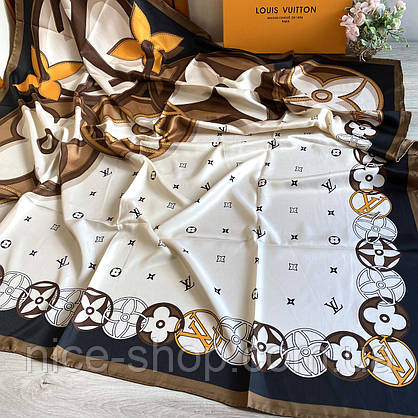 Хустка Louis Vuitton шовкова з ручною підшивкою, фото 3