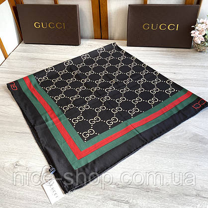 Хустка Gucci шовкова з ручною підшивкою, фото 6