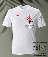 Парные футболки для влюбленных "Паутина Любви" білі