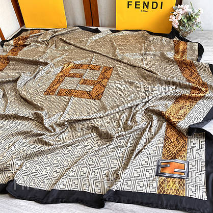 Хустка Fendi шовкова з ручною підшивкою, фото 3