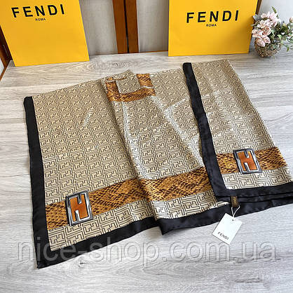 Хустка Fendi шовкова з ручною підшивкою, фото 6
