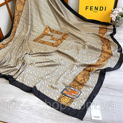 Хустка Fendi шовкова з ручною підшивкою, фото 4