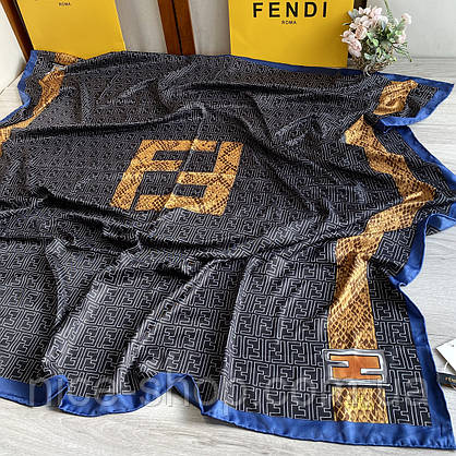 Хустка Fendi шовкова з ручною підшивкою, фото 3