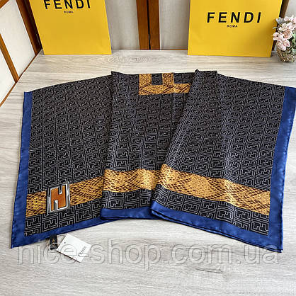 Хустка Fendi шовкова з ручною підшивкою, фото 4