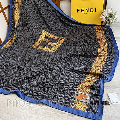 Хустка Fendi шовкова з ручною підшивкою, фото 6
