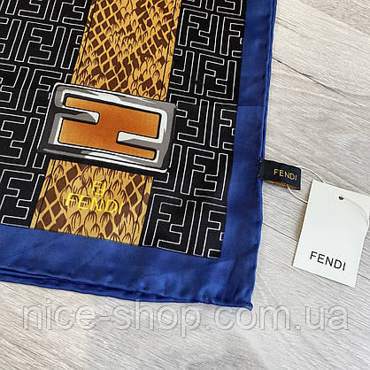 Хустка Fendi шовкова з ручною підшивкою, фото 5