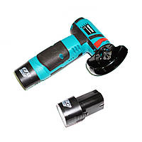 Акумуляторна міні болгарка 12V кутова шліфувальна машинка з 2 акумуляторами в кейсі + 2 диски, фото 2