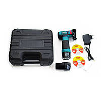 Акумуляторна міні болгарка 12V кутова шліфувальна машинка з 2 акумуляторами в кейсі + 2 диски, фото 9