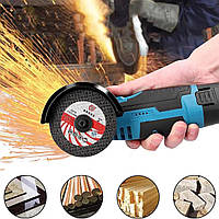 Акумуляторна міні болгарка 12V кутова шліфувальна машинка з 2 акумуляторами в кейсі + 2 диски, фото 7