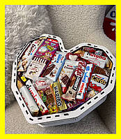 Вкусный подарочный набор со сладостями для девушки, набор в форме сердца киндер для жены, мамы, ребенка