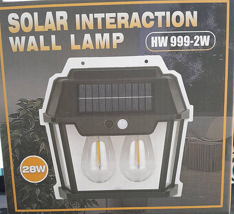 СОНЕНЧНА СВІТОДИОДНА ЛАМПА 12 Вт Настінний світильник на сонячній батареї декоративний вуличний YX-666-2W, фото 1