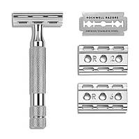 Станок для гоління Т-подібний Rockwell 6C Double Edge Safety Razor White Chrome (Світлий хром)