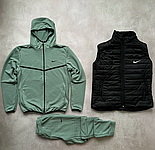 Спортивний костюм чоловічий Nike Tech Fleece весна-осінь комплект демісезонний з жилеткою 3в1. Живе фото, фото 4