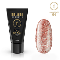 Poly Gel 30ml Milano EFFULGENCE №04 акрігель для нарощування нігтів полігель Мілано