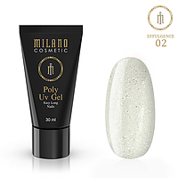 Poly Gel 30ml Milano EFFULGENCE №02 акрігель для нарощування нігтів полігель Мілано