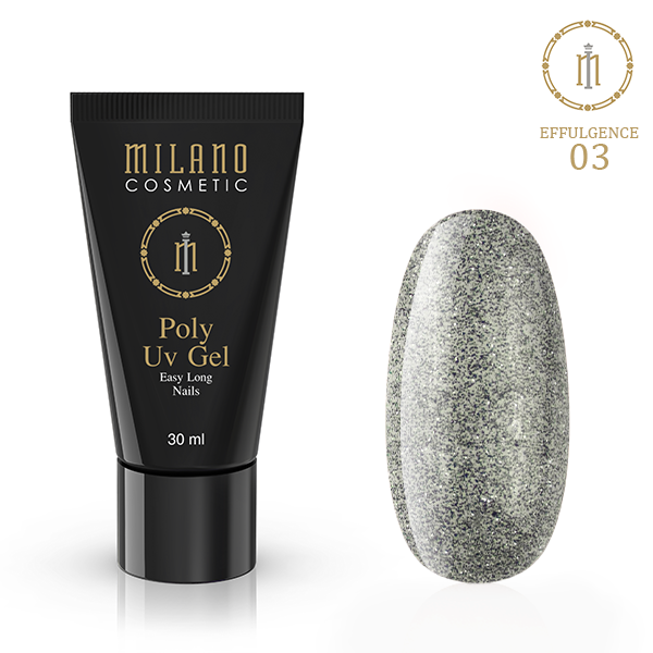 Poly Gel 30ml Milano EFFULGENCE №03 акрігель для нарощування нігтів полігель Мілано