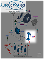 Скоба переднего суппорта RH (правая) FORD V363 14-330/350/410 (правый) однокаточный