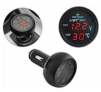 Термометр-вольтметр VST-706-1, кр., + USB Top