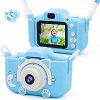 Дитячий фотоапарат ET015 Cat - Котяче Здивування для Маленьких Фотомагів - blue color Top