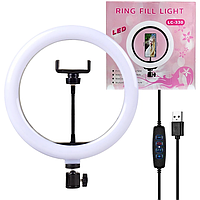 Кільцева LED лампа Ring FILL LIGHT LC-330 професійна селфі лампа з живленням від USB 33 см Top