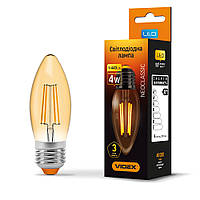 LED лампа VIDEX Filament C37FA 4W E27 2200K бронза