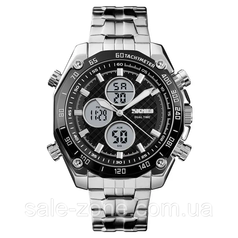Классические мужские наручные часы Skmei 1302 (Серебристые) - фото 1 - id-p2098274465