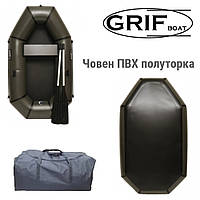 Човен ПВХ полуторка човен Grif boat, одномісні човни ПВХ GL-210 без настилу, човни полуторки 210 см