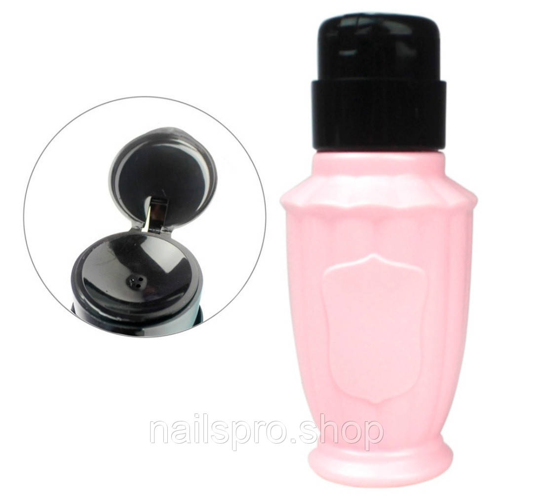 Пляшка з помпою (РОЖЕВА) 200 мл, фото 1
