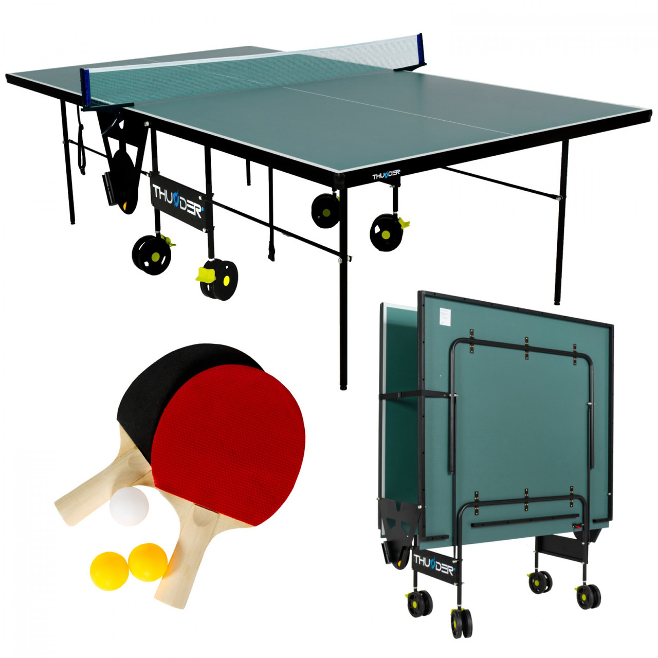 Стіл для настільного тенісу THUNDER Indoor Join-15 Green - фото 1 - id-p2098279697