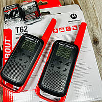 Радиостанция портативная Motorola Talkabout T62 Red (2шт) с ЖК дисплеем и индикатором заряда PMR446 до 8км