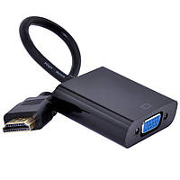 Перехідник HDMI на VGA (D-Sub) адаптер конвертер відео перетворювач сигналу Full HD 1080p