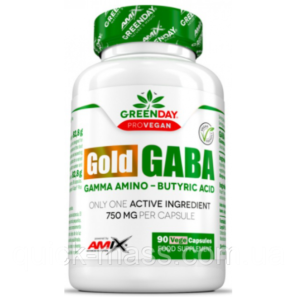 ГАБА Amix Gold GABA 750 mg - 90 капс, фото 1