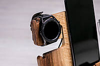 Держатель для пистолета телефона и часов из дерева Элитный подарок мужчине парню мужу Без гравировки, Samsung watch
