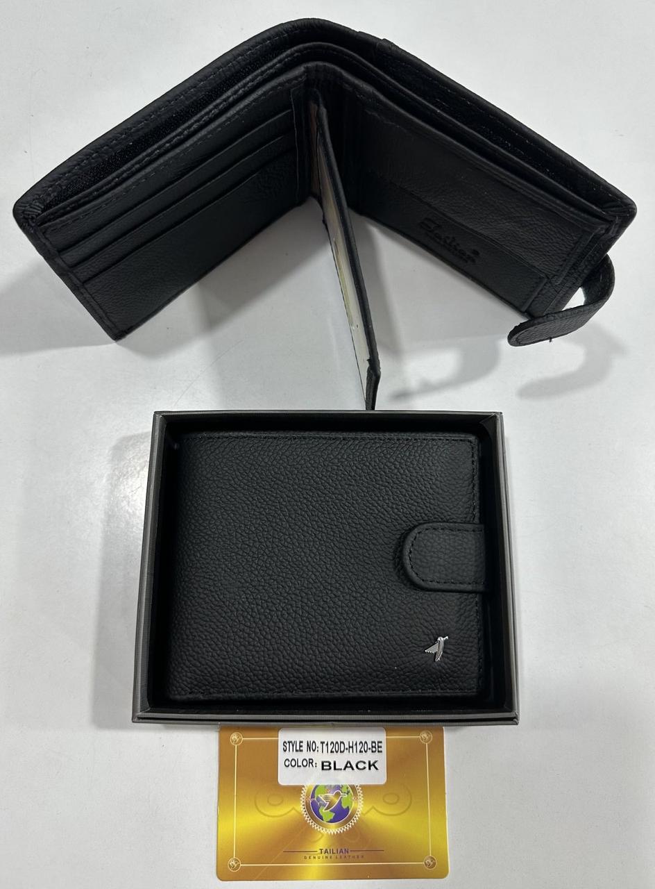 Чоловиче шкиряне портмоне T120D-H120-BE Black. Купити чоловічі гаманці гуртом і в роздріб в Україні.