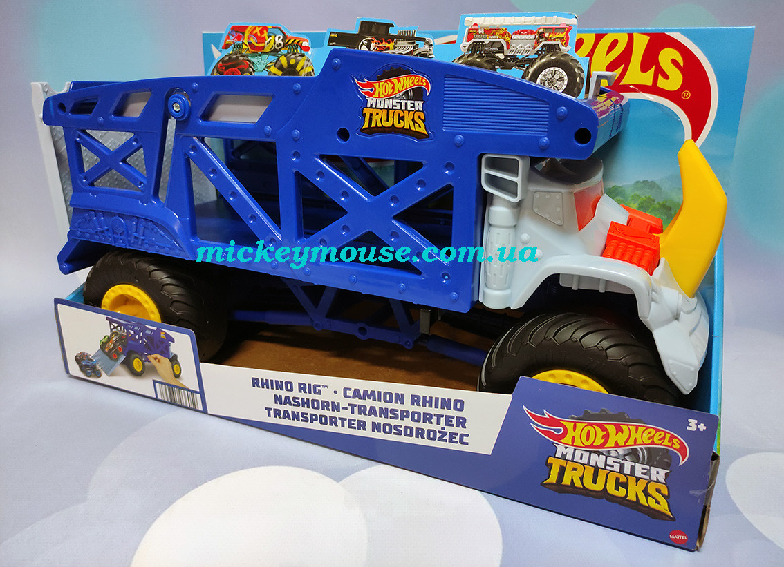 Хот Вілс Монстро-транспортер Носоріг Hot Wheels Monster Trucks Monster Mover Rhino HFB13