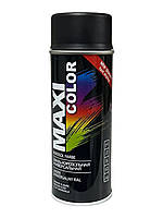 Краска черная матовая в баллончике RAL 9005 MAXI COLOR AEROSOL Farbe 400 мл