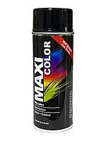 Краска черная глянцевая в баллончике RAL 9005 MAXI COLOR AEROSOL Farbe 400 мл