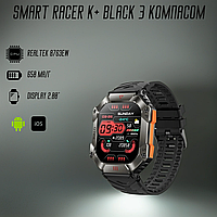 Smart Watch наручний Smart Racer K+ Black з компасом водонепроникний смарт годинник Android iOS чорний