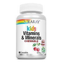 Комплекс витаминов и минералов для детей Solaray Kids Vitamins & Minerals (60 табл, черная вишня)