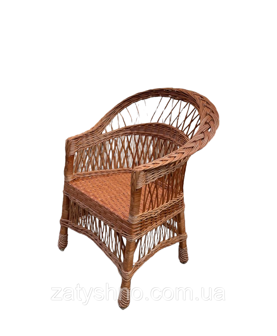 Кресло из лозы плетеное для дачи кофейное - фото 1 - id-p17964375